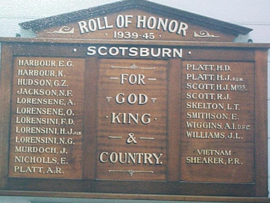 Scotsburn Hall Honour Roll