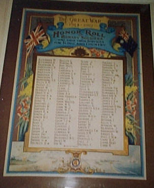 Romsey Mechanics Hall Honour Roll (First World War) (Part A)