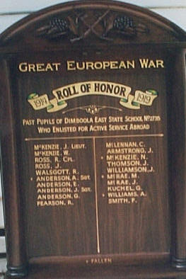 Dimboola East State School Honour Roll (First World War)