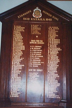 Stanhope Community Hall Honour Roll (Second World War)