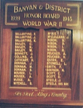 Banyan District Honour Roll (Second World War)