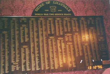 Lilydale Shire Honour Roll (Second World War)