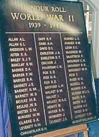 Moorabbin Uniting Church Honour Roll (Second World War)