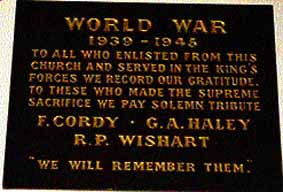 Essendon Baptist Church Honour Roll (Second World War)