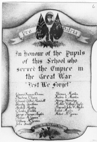 Wee Wee Rup State School Honour Roll (First World War)