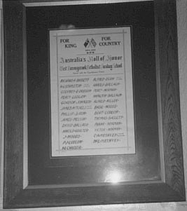 Barongarook Methodist Church Honour Roll (First World War)