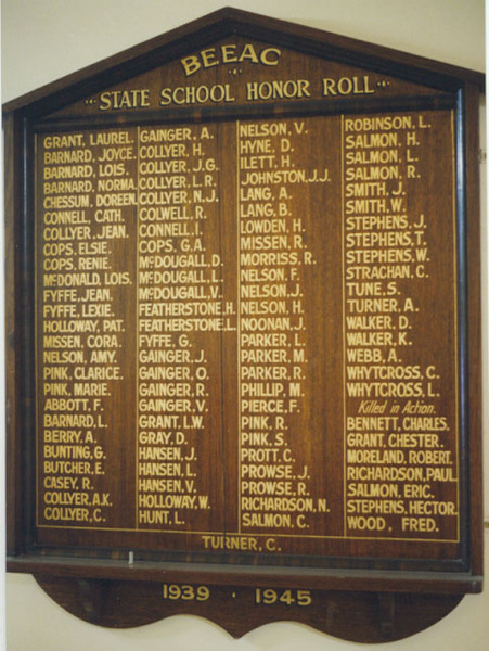Beeac State School Honour Roll (Second World War)
