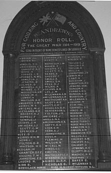 Colac St Andrews Church Honour Roll (First World War)