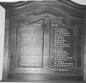 Tatura Presbyterian Church Honour Roll (First World War)