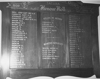 Tatura Presbyterian Church Honour Roll (Second World War)