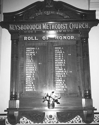 Keysborough Methodist Church Honour Roll (First World War)