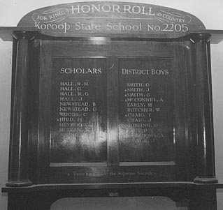Koroop State School Honour Roll (First World War)