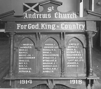 Kerang St Andrews Presbyterian Church Honour Roll (First World War)