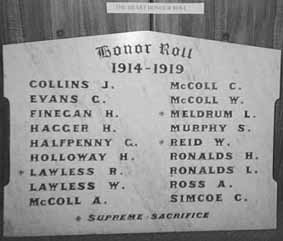 The Heart Hall Honour Roll (First World War)