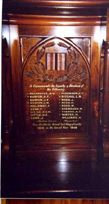 Nambrock Community Church Honour Roll (First World War)