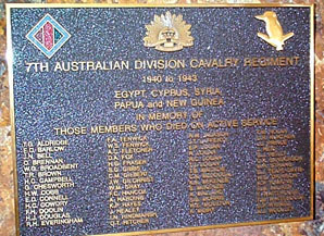 7th Division Cavalry Regiment Honour Roll (Second World War)