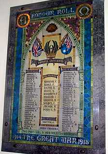 East Melbourne Holy Trinity Anglican Church Honour Roll (First World War)