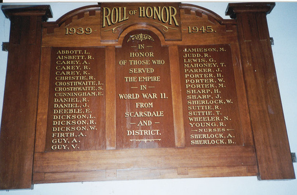 Scarsdale District Honour Roll (Second World War)