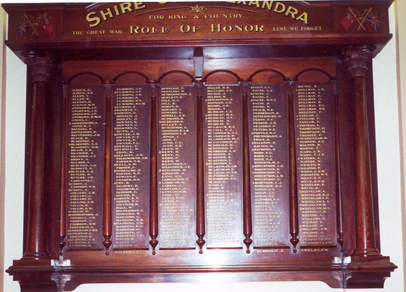 Alexandra Honour Roll (First World War)