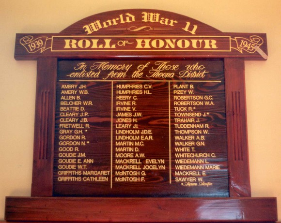 Thoona Hall Honour Roll (Second World War)