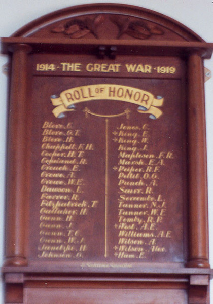 Traralgon Wesleyan Church Honour Roll (Second World War)