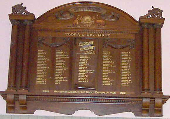 Toora Honour Roll (First World War)