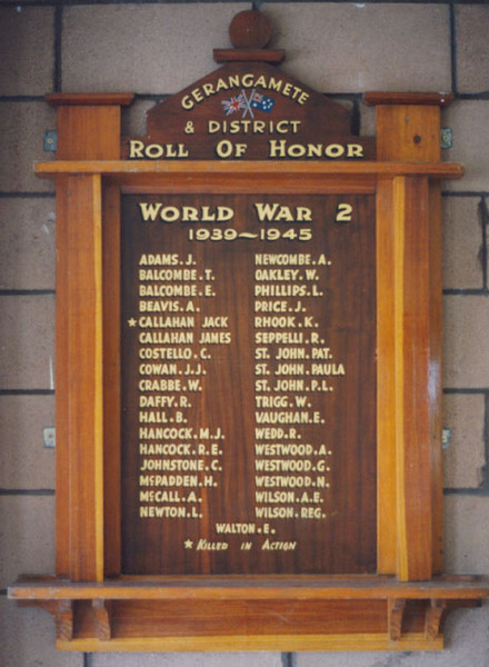 Gerangamete District Honour Roll (Second World War)