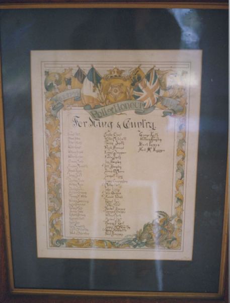 Warrion District Honour Roll (First World War)