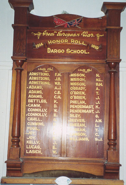 Dargo State School Honour Roll (First World War)