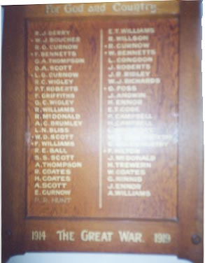 Bendigo Methodist Church Honour Roll (Buckley Street) (First World War)