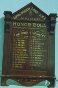 Dunstan Lodge MUIOOF Honour Roll (Oakleigh) (First World War)