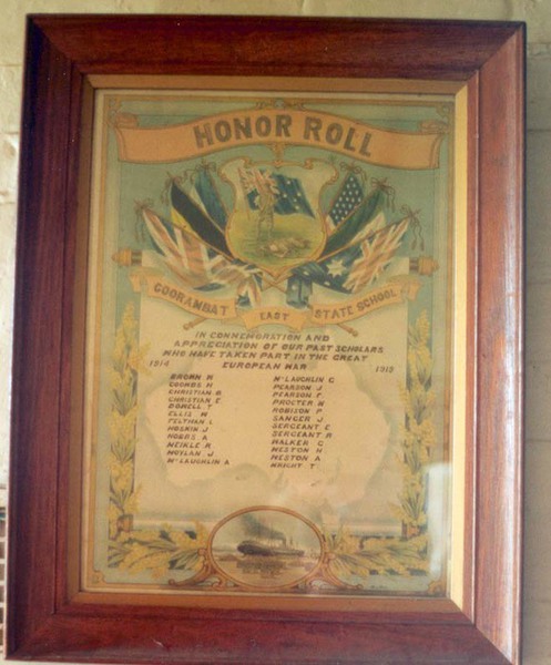 Goorambat East State School Honour Roll (First World War)