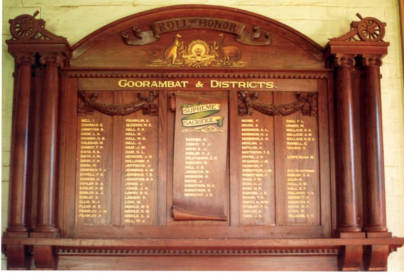 Goorambat and District Honour Roll (First World War)