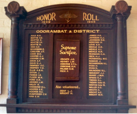 Goorambat and District Honour Roll (Second World War)