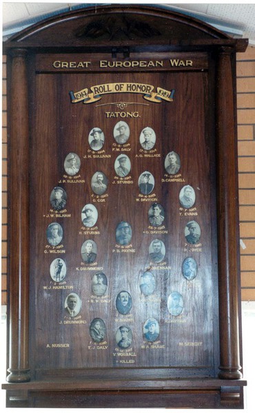 Tatong Honour Roll (First World War)