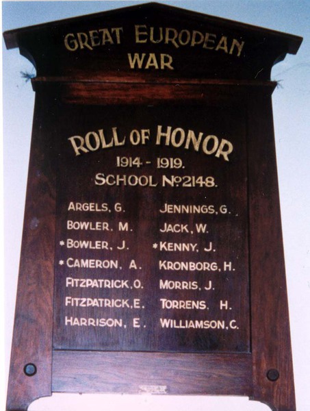 Bungeet State School Honour Roll (First World War)