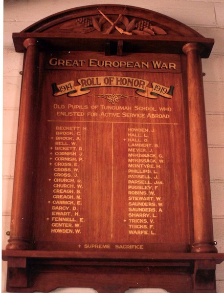Tungamah State School Honour Roll (First World War)