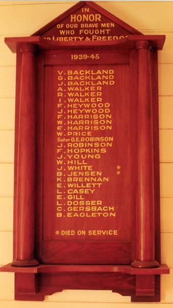 Warrenbayne District Honour Roll (Second World War)