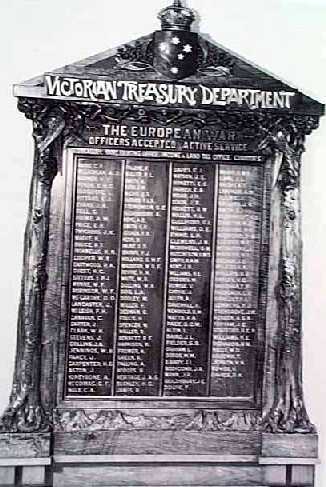 Melbourne Treasury Department Honour Roll (First World War)