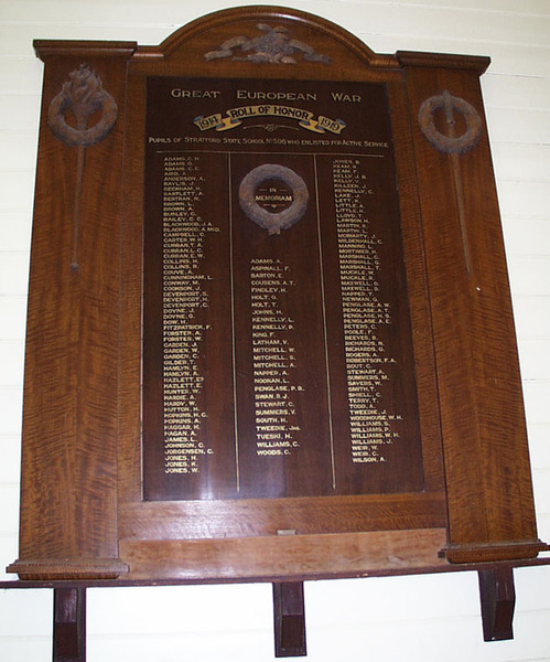 Stratford State School Honour Roll (Second World War)