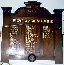 Broomfield State School Honour Roll (First World War)