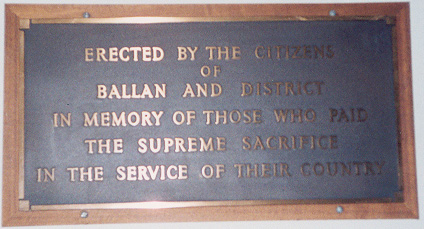 Ballan and District Honour Roll (Hospital Scroll) (First World War)