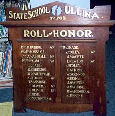 Ullina State School Honour Roll (First World War)