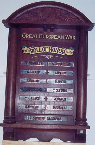 Yarrawalla North State School Honour Roll (First World War)