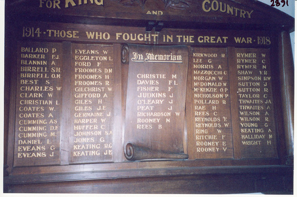 Woodend State School Honour Roll (First World War)