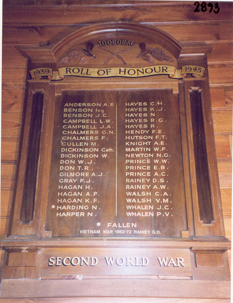 Tooborac Hall Honour Roll (Second World War)