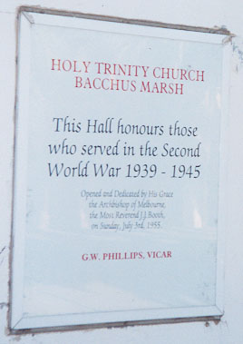 Bacchus Marsh Church of England Hall Honour Roll (Second World War)