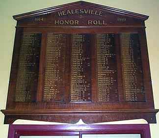 Healesville Memorial Hall Honour Roll (First World War)