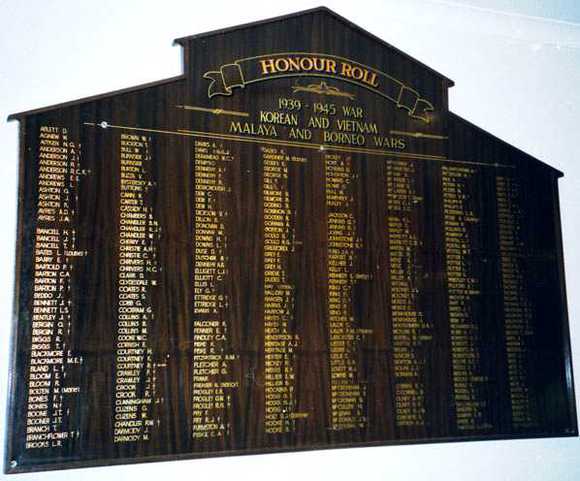 Healesville RSL Honour Roll (Second World War)