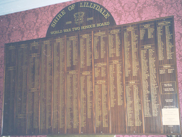 Lilydale Shire Honour Roll (Second World War)